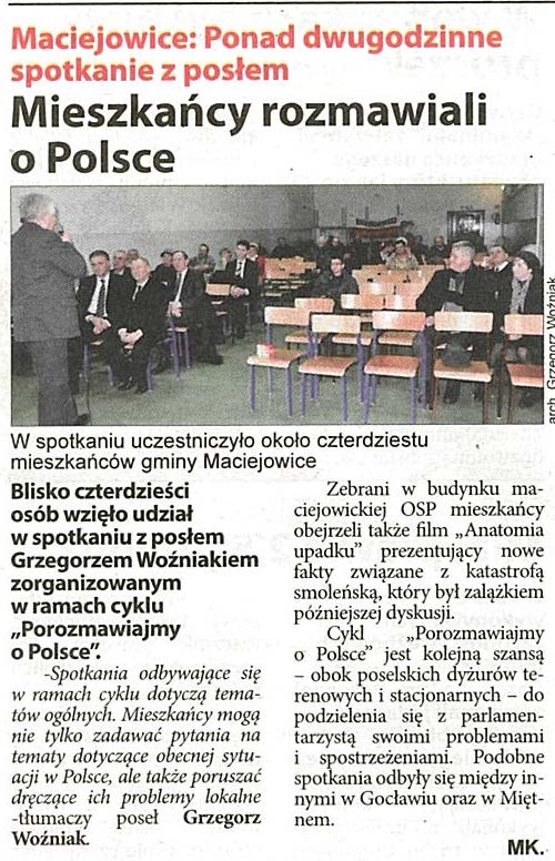 Mieszkańcy rozmawiali o Polsce, Twój Głos nr 11 z 13 marca 2013r.